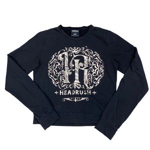 Headrush Fortune Favors the Brave, Oversized Long Sleeve Tee, Black and …